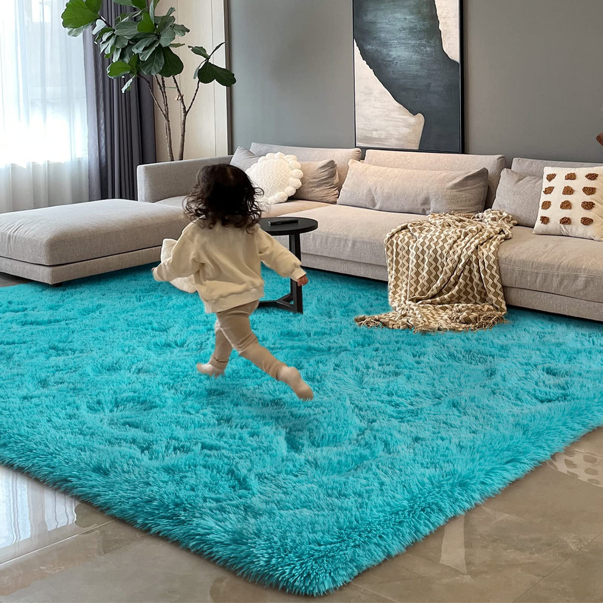 HOMORE Small Rugs for Bedroom 2x3 Feet Beige Rug for Bedside Living Room