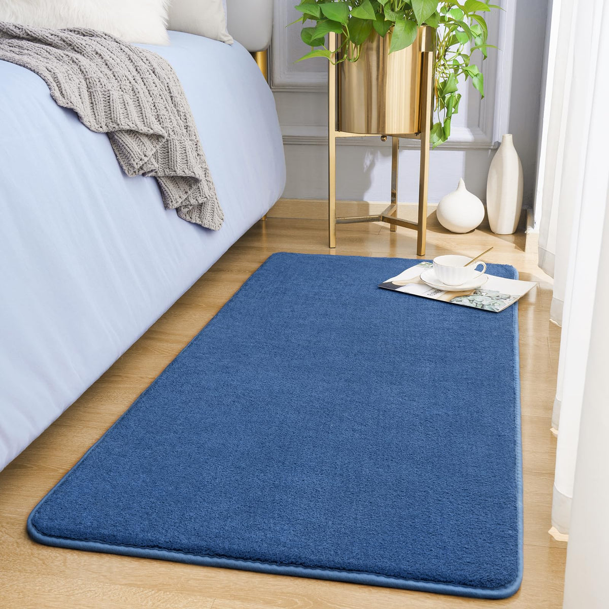 Amearea Modern Soft Hallway Runner Rug, 2x6 Feet Black Washable Runner Rugs