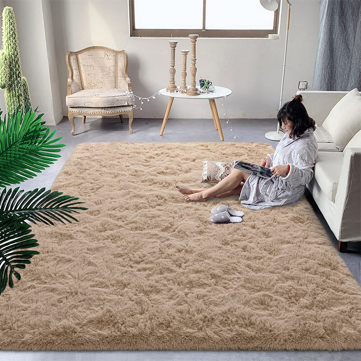DweIke Fluffy Sage Green Runner Rugs for Bedroom, 2x6 Feet Soft Plush Long Runners for Girls Boys Kids, Non-Slip and Machine Washable Bedside Rug, Small Throw Carpet for Hallway Rooms Decor