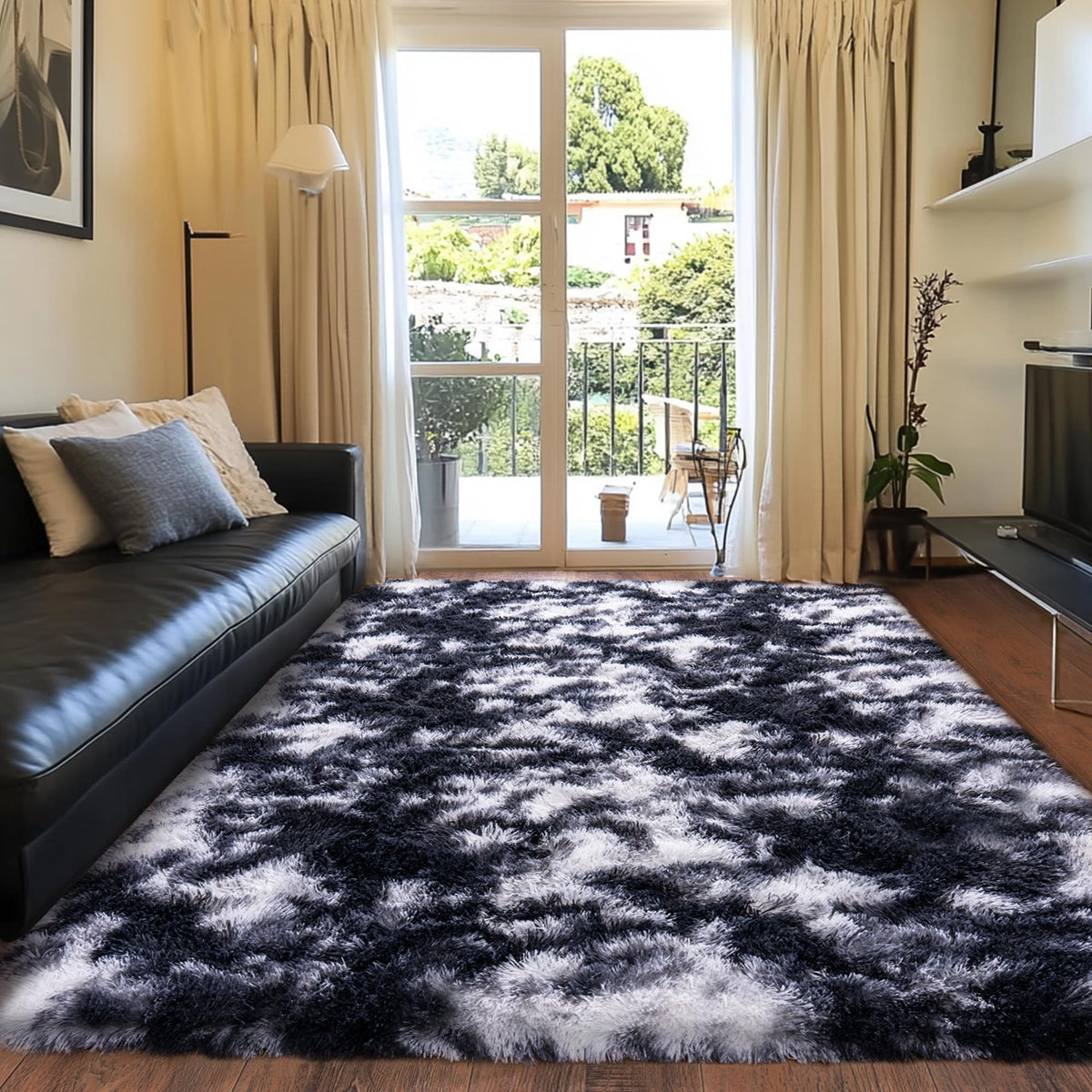 Small Black Area Rug, 2x3 Rug for Bedroom Shaggy Throw Rugs for Dorm Rug, Soft Shag Carpet for Kids Room, Plush Comfy Fluffy Bedside Rug for Home Decor Aesthetic