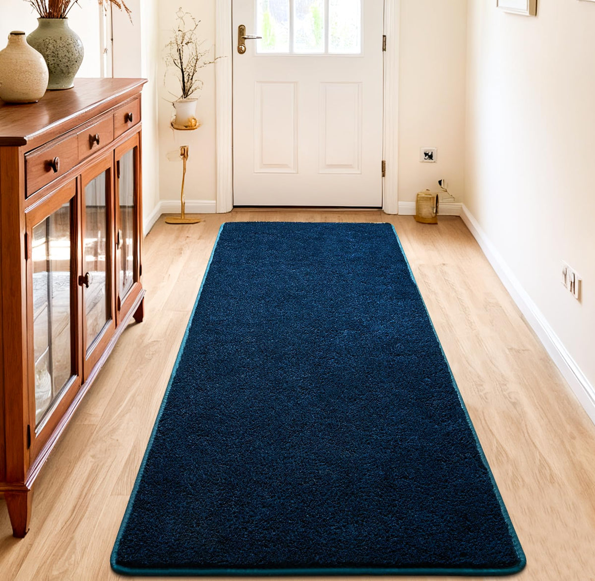 Chicrug Black 2x6 Minimalist Washable Runner Rugs for Hallway Entryway