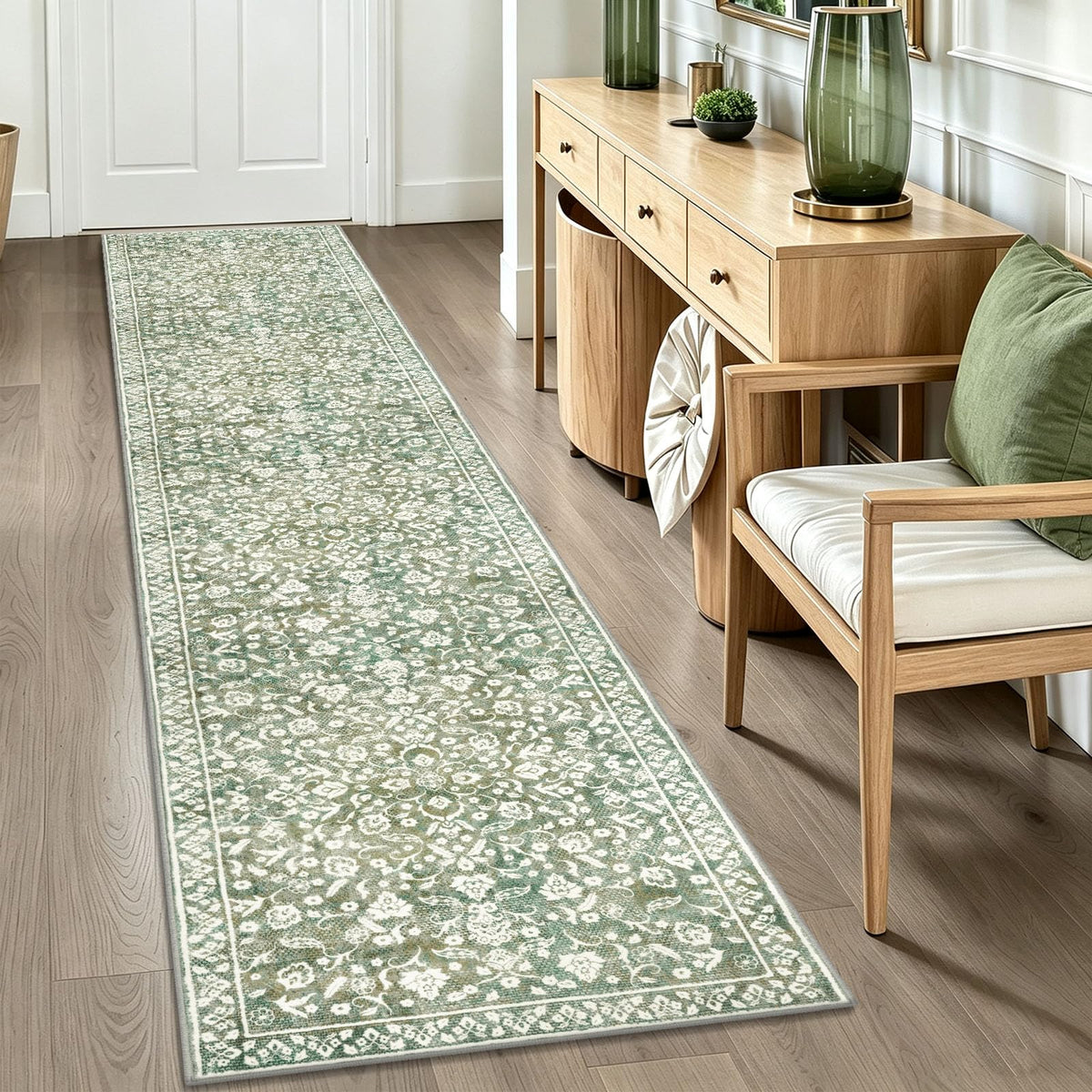Vintage Washable Entryway Rug 2x3 Small Area Rug Non Slip Door Mat