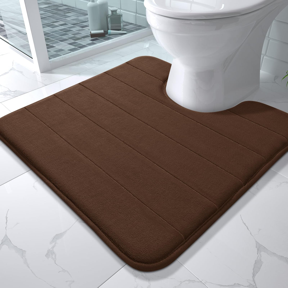 Yimobra Memory Foam Bath Mat, Super Soft & Absorbent Bathroom Rug, Grey