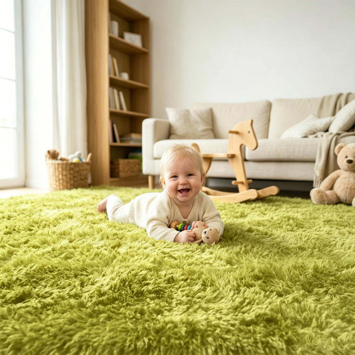 2x3 Area Rug for Bedroom Bedside, Soft Fluffy Plush Thick Rug for Living Room, Non-Slip Small Shag Rug, Non-Shedding High-Pile Indoor Floor Carpet for Kids Room Nursery Dorm Home Decor(Dark Gray)