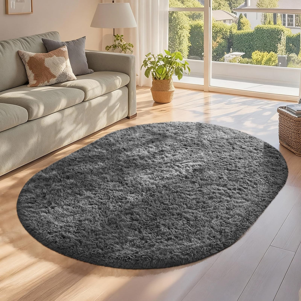 Ophanie Small Rug Upgrade Non Slip Throw Bedside Area Rugs, Fluffy Soft Grey Mini Bedroom Carpet, Affordable Door Entryway Indoor Inside Front Entrance Dog 2x3 Mat, Home Decor Aesthetic, Nursery