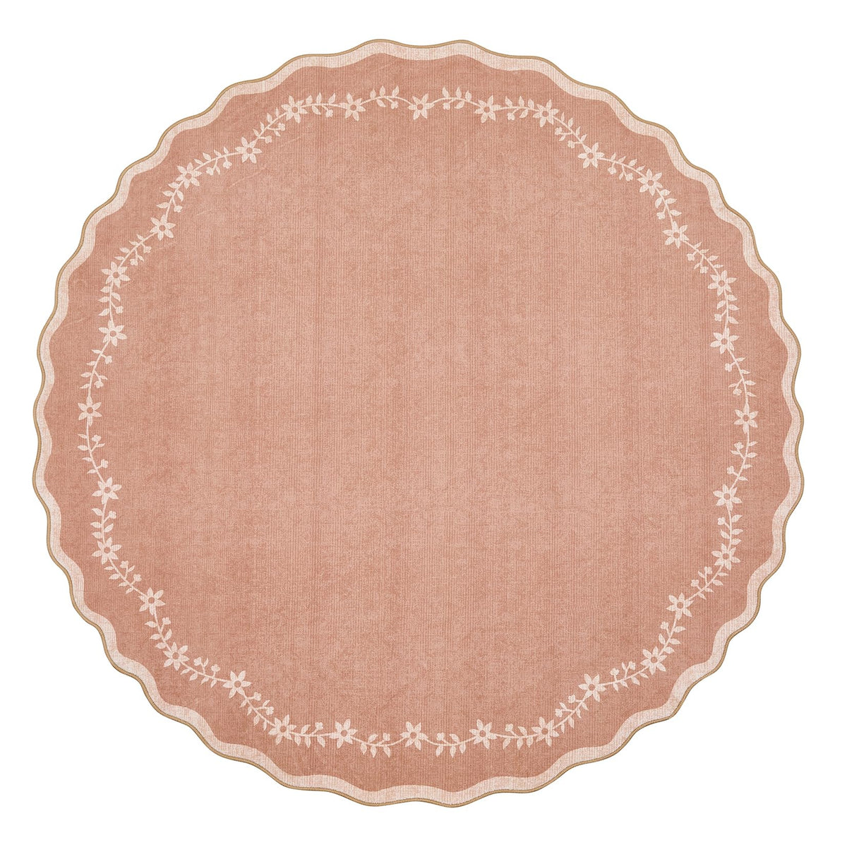 GarveeHome 3x5 Scalloped Washable Area Rug Non Slip Bedroom Entryway Rug