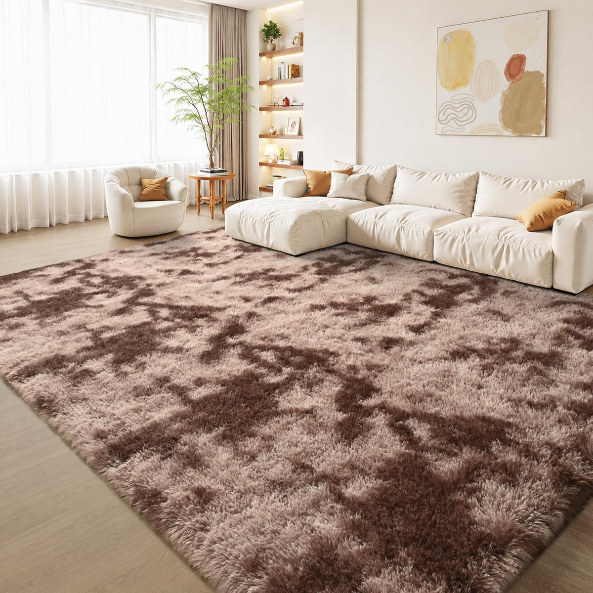 Zentavio 2x6 Runner Rugs for Hallway Shag Soft Bedroom Bedside Rugs Non Slip Fluffy Carpet for Kids Girls Boys Home Decor Aesthetic Dorm Nursery Tie-Dyed Black Grey