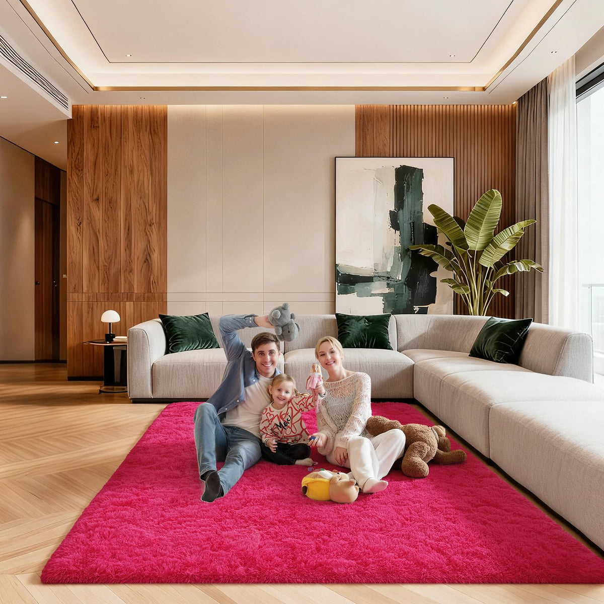 Pink Rug for Bedroom, 2x3 Small Fluffy Area Rugs for Living Room