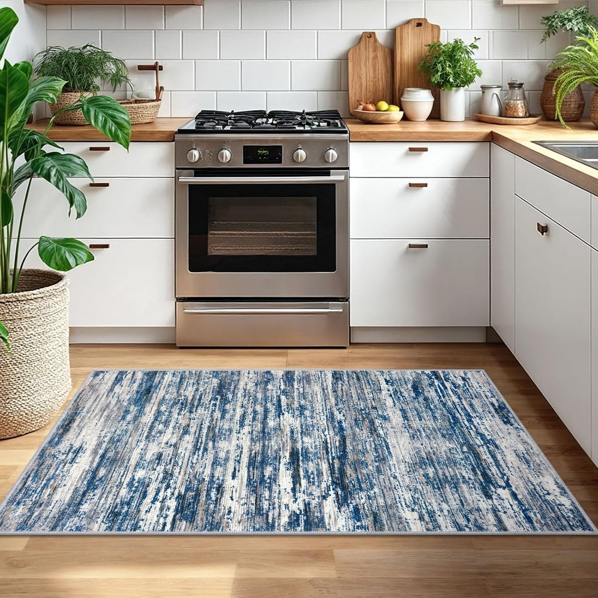 SIILOOM 3x5 Washable Area Rug Non Slip Door Mat Indoor for Entryway Bedside