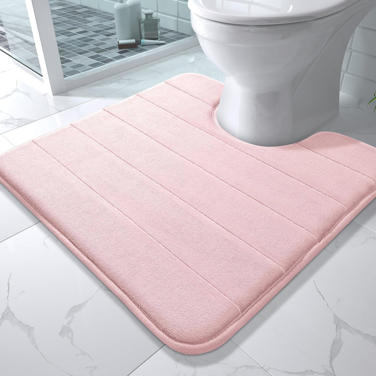 Yimobra Memory Foam Bath Mat, Super Soft & Absorbent Bathroom Rug, Grey