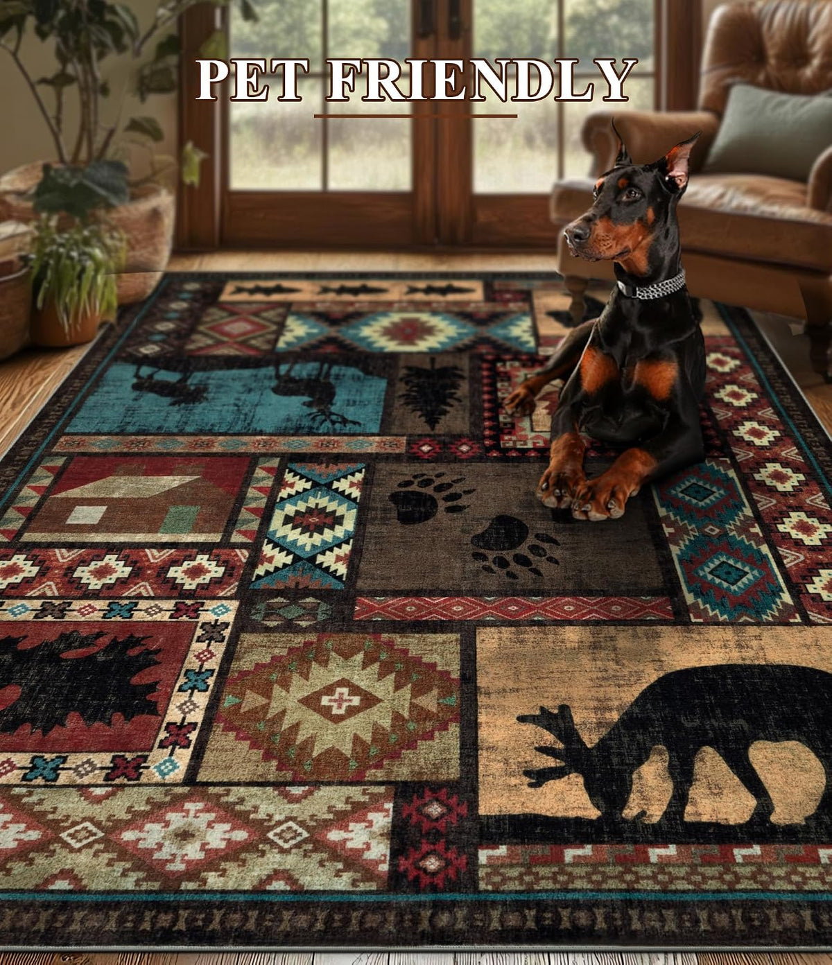 YIHOUSE Washable Rustic Cabin Runner Rug 2x6 Hallway