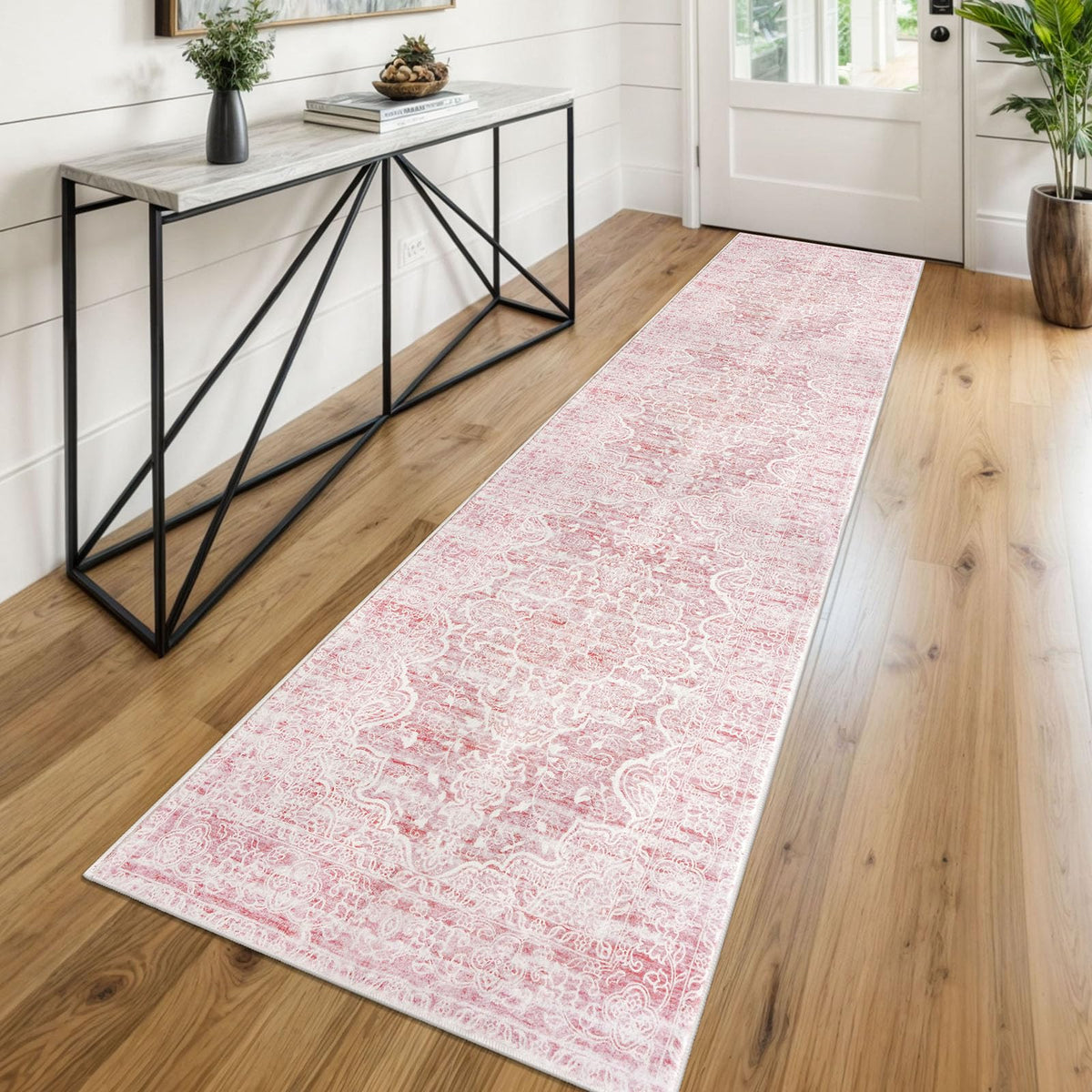 KUTA Entryway Rugs Indoor Washable Small Area Rug 2x3 Blue Entrance Carpet