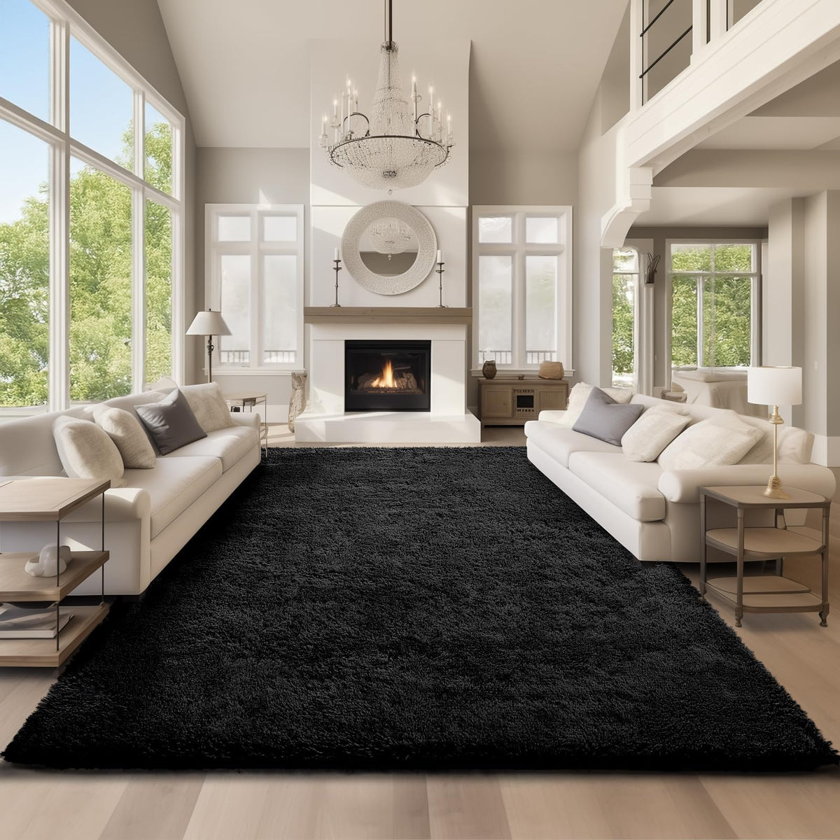 Ophanie 2x6 Washable Runner Rug for Hallway,Non-Slip Fluffy Soft Bedside Rugs, Bedroom Living Room Grey Shaggy Gray Carpet for Kids Girls Boys Dorm Nursery Home Decor Aesthetic