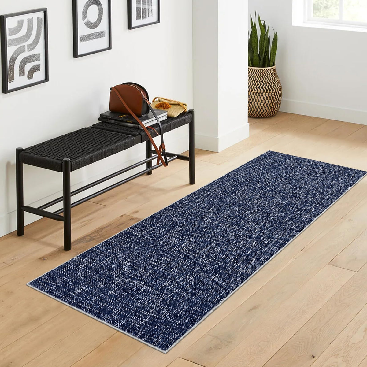 RUGSREAL Small Area Rug 2x3 Entryway Mat with Rubber Backing Stain Resistant Throw Carpet Modern Solid Color Bath Mat Contempowary Washable Rug for Living Room Bedroom Dining Room Kitchen, Beige 2x3