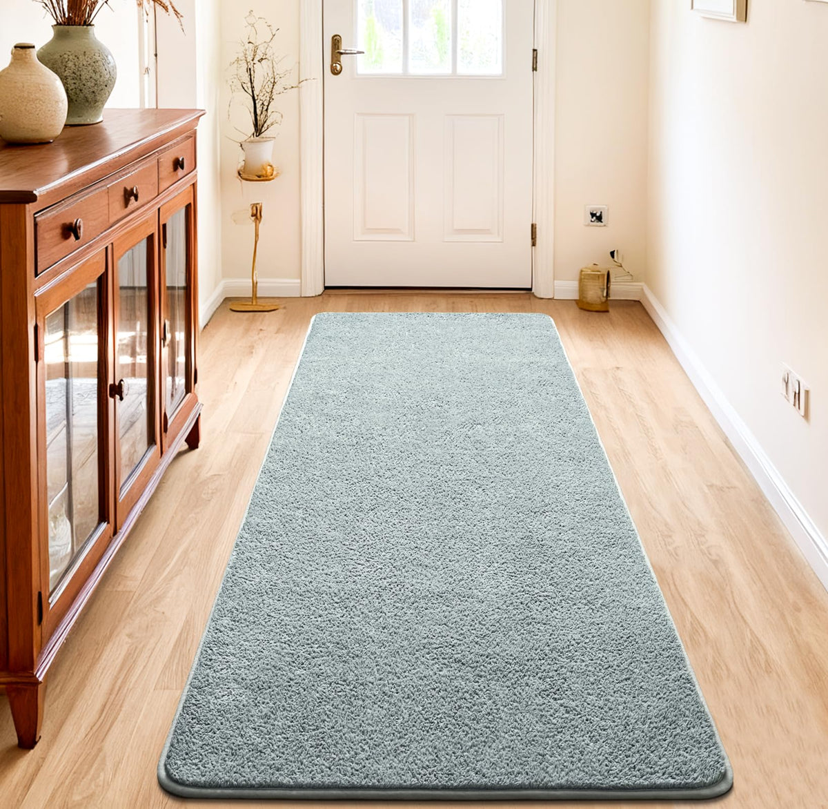Chicrug Black 2x6 Minimalist Washable Runner Rugs for Hallway Entryway