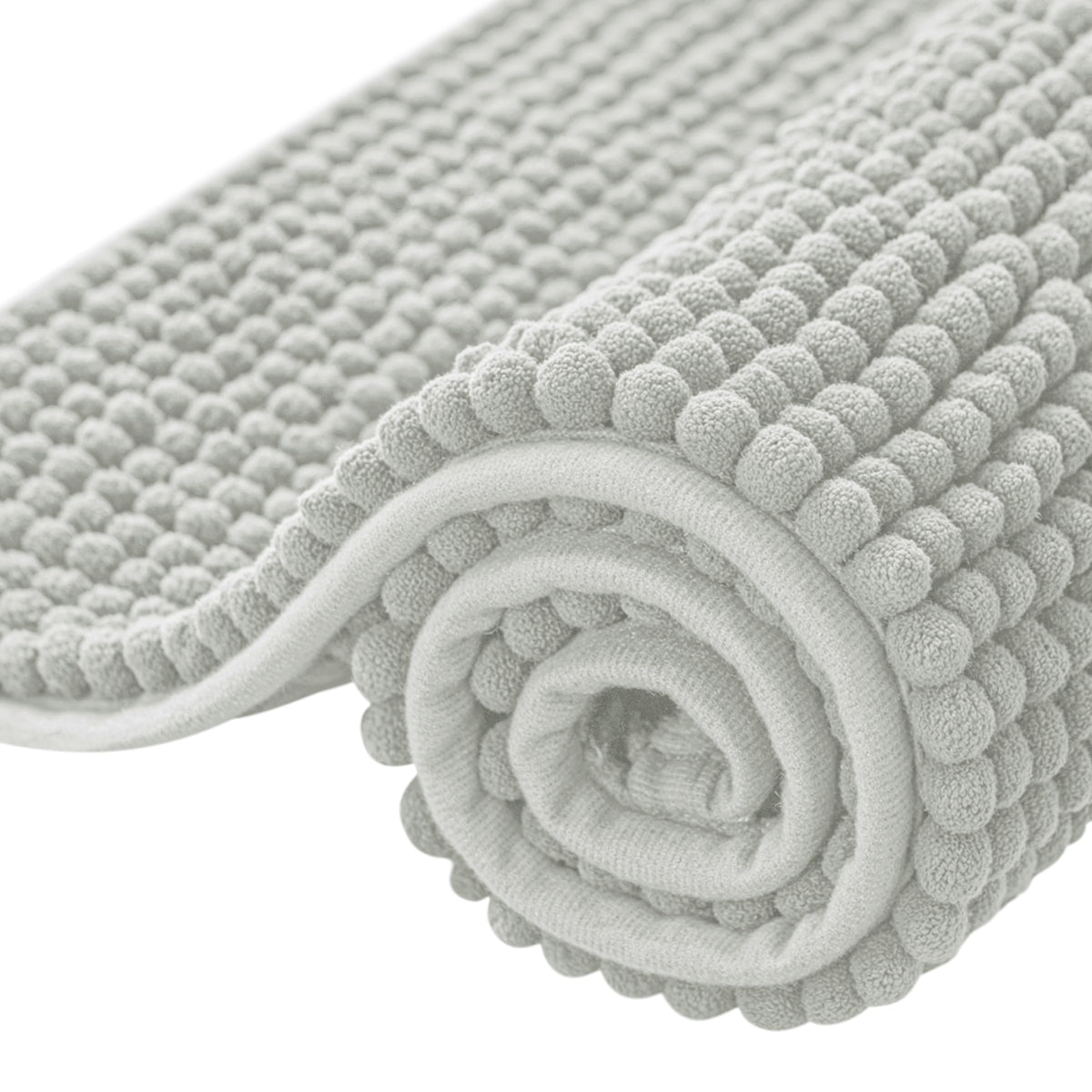 SUBRTEX Bathroom Rugs Chenille Bath Rug Soft Short Plush Bath Mat Soft Shower Mat Water Absorbent Shower Mat Quick Dry Machine Washable(White,18" x 24")