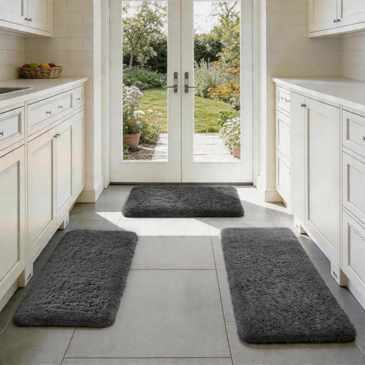 Ophanie 2x6 Washable Runner Rug for Hallway,Non-Slip Fluffy Soft Bedside Rugs, Bedroom Living Room Grey Shaggy Gray Carpet for Kids Girls Boys Dorm Nursery Home Decor Aesthetic