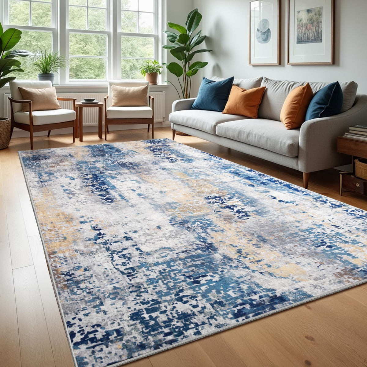 Pink Washable Runner Rug for Bedroom, Abstract Non-Slip Soft Entryway Rugs, Modern Low Pile Stain Resistant 2x6 Carpet for Entryway, Kitchen, Hallway, Bedside