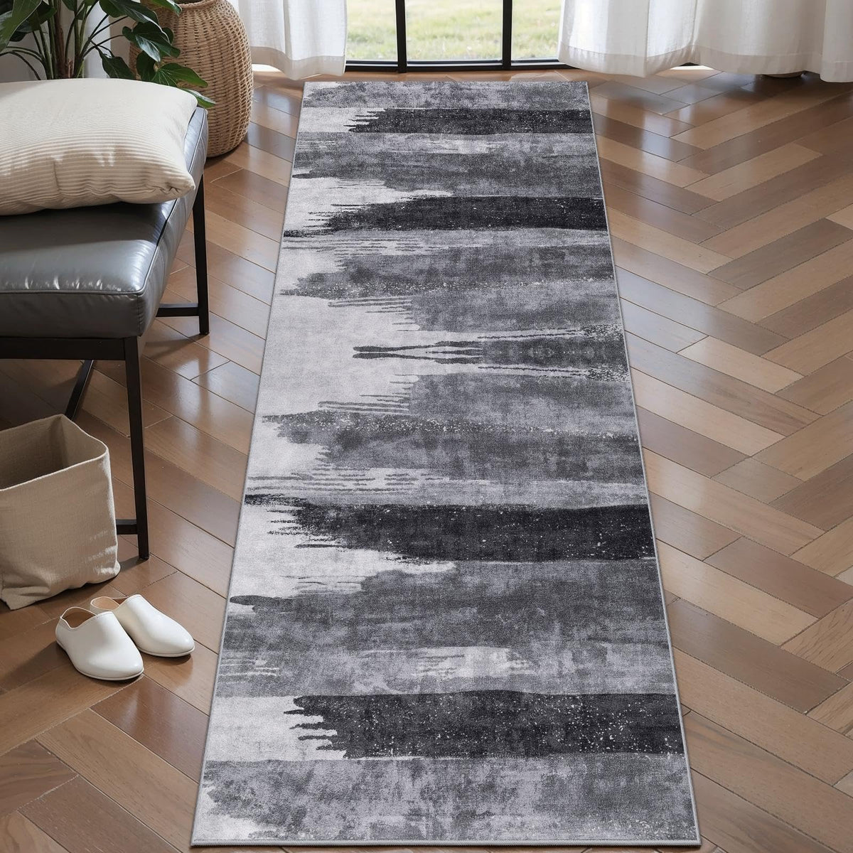 Ciicool Washable Area Rug 2x3 Entryway Rug, Modern Abstract Entry Mat Navy