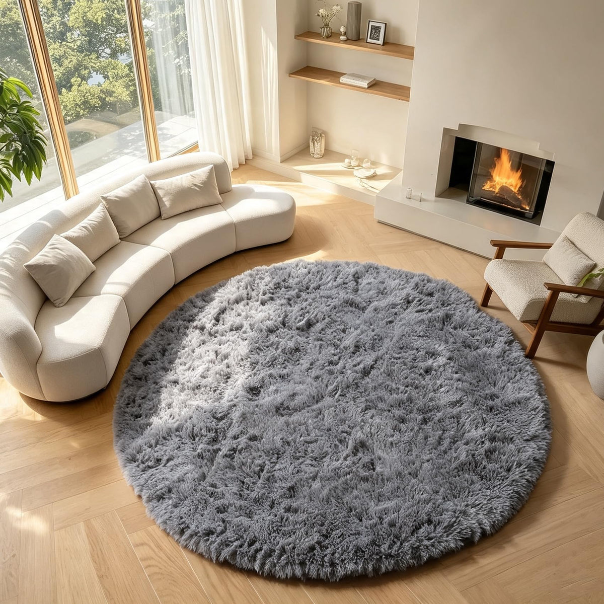 White Runner Rugs for Bedroom Living Room, Fluffy 2x6 Bedside Soft Area Rug