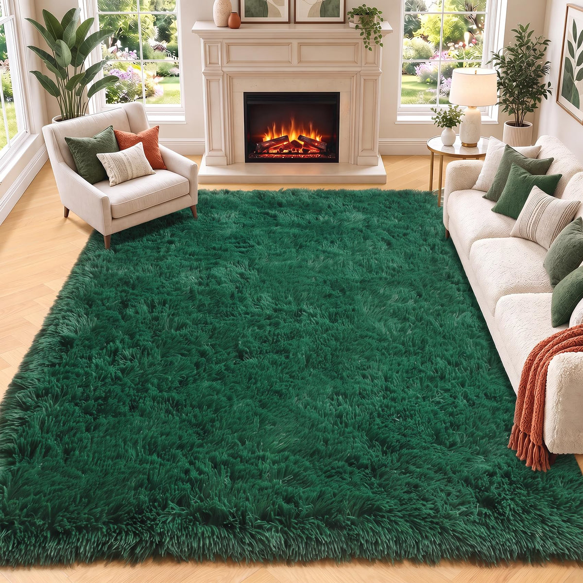White Runner Rugs for Bedroom Living Room, Fluffy 2x6 Bedside Soft Area Rug