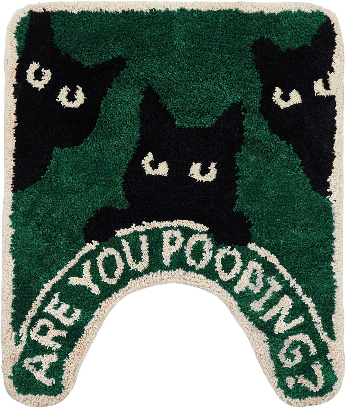 Drydiet U Shaped Toilet Rug Washable Cute Bath Mat 24x20,Black Cat