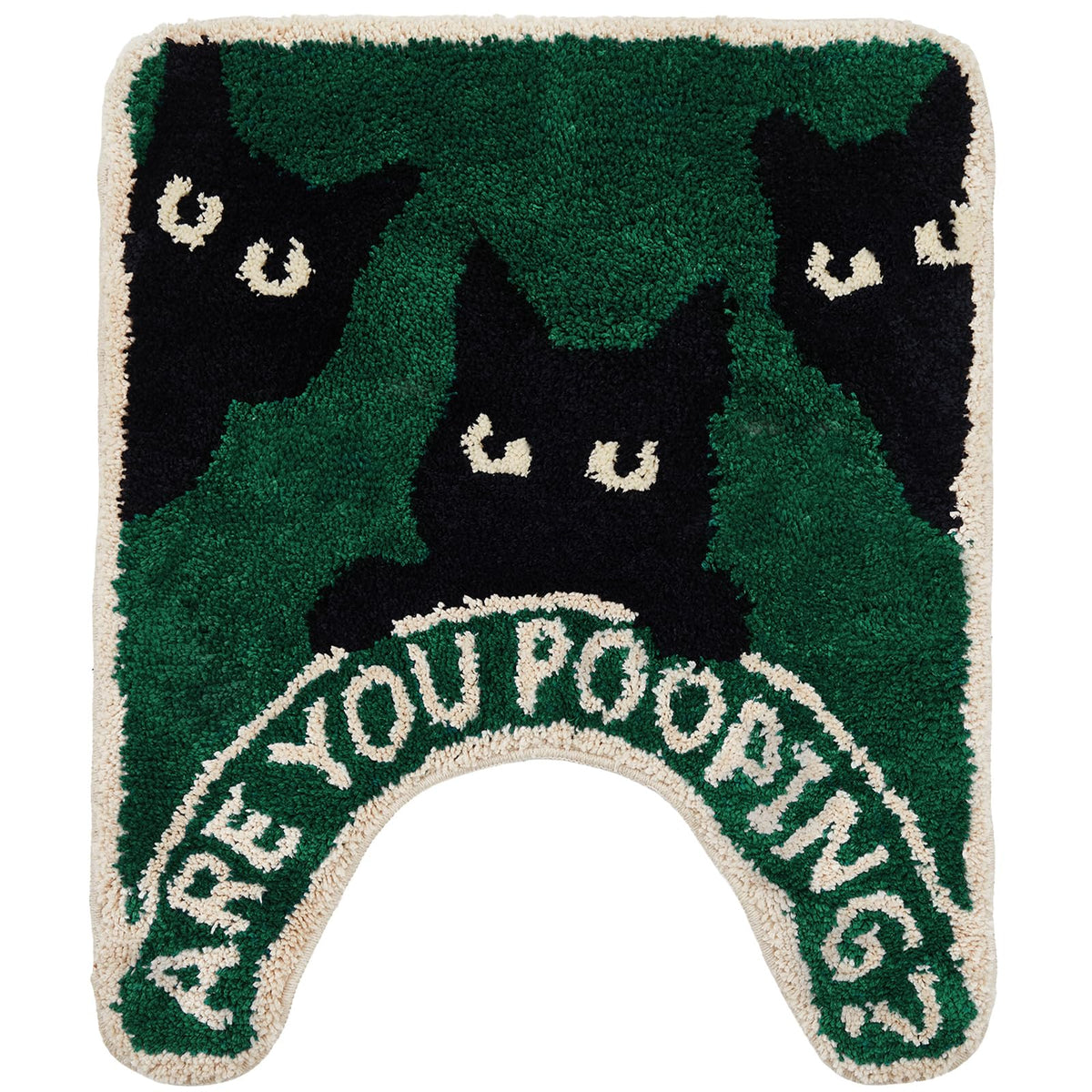 Drydiet U Shaped Toilet Rug Washable Cute Bath Mat 24x20,Black Cat