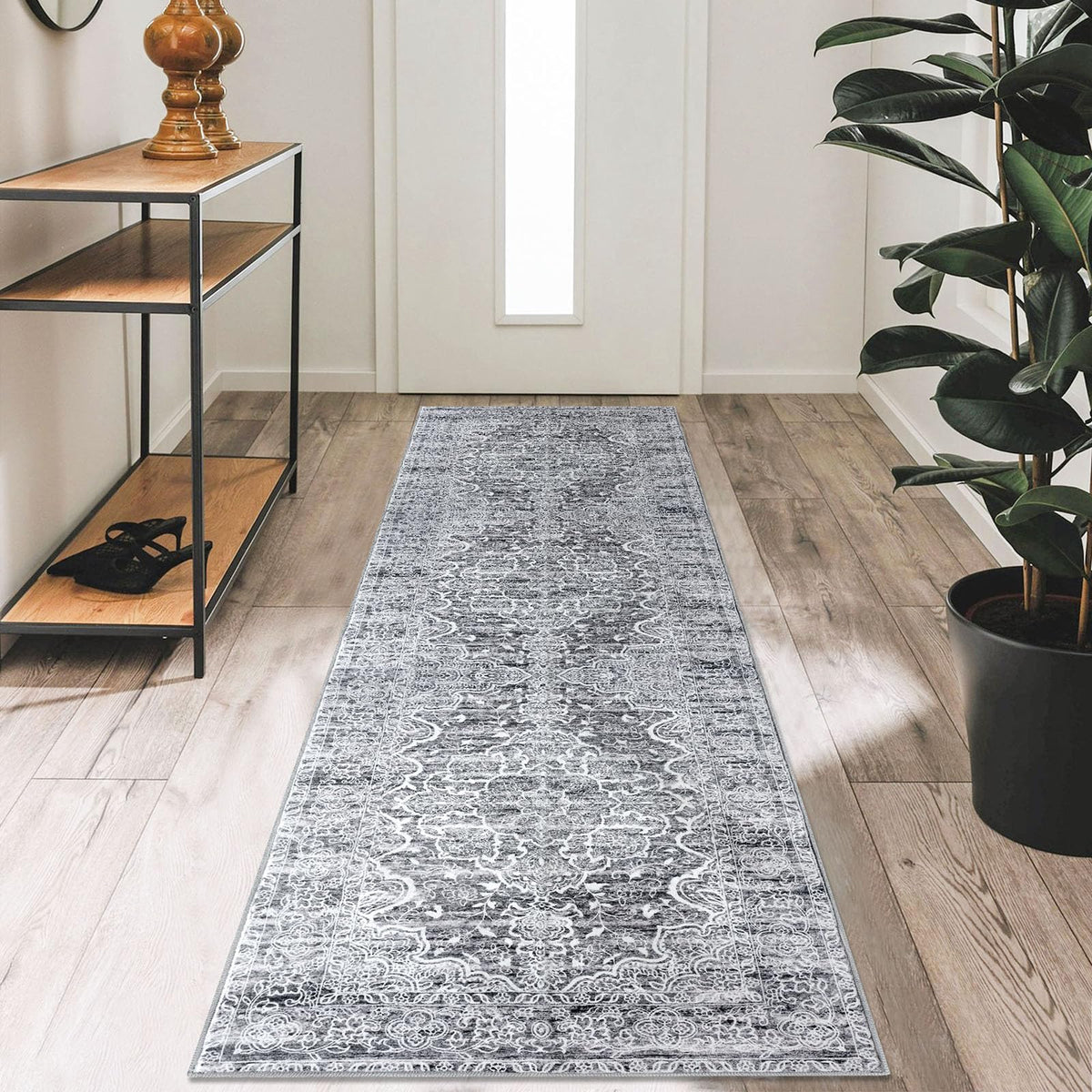 KUTA Entryway Rugs Indoor Washable Small Area Rug 2x3 Blue Entrance Carpet