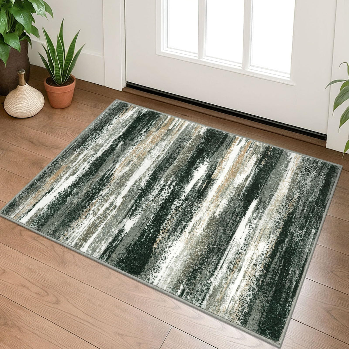 Lansny Abstract Washable 2x6 Runner Rug Non Slip Runners for Hallway