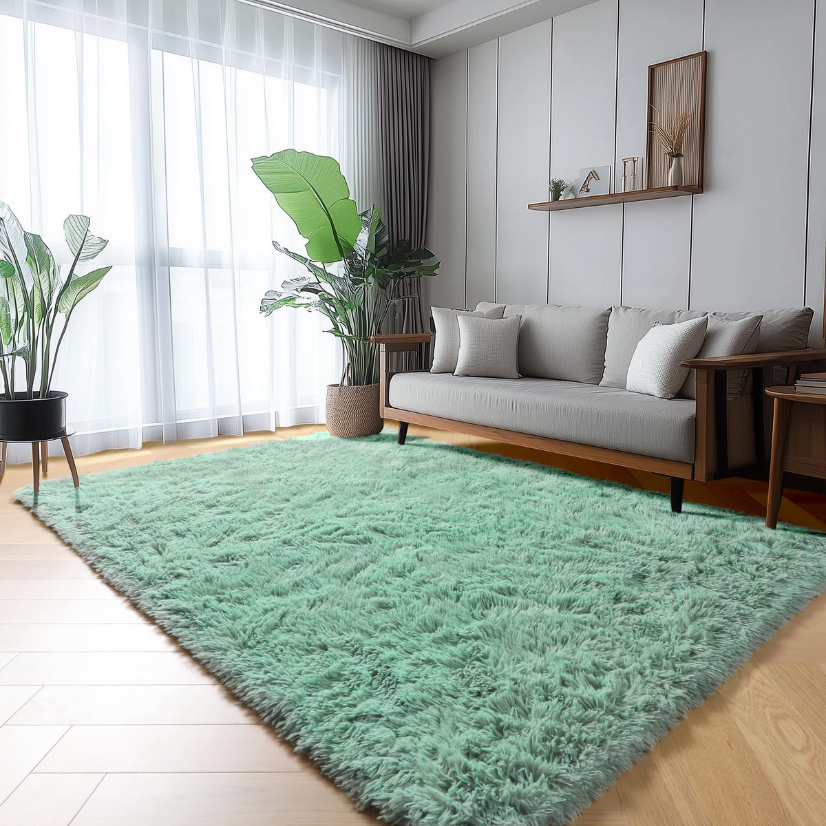 White Runner Rugs for Bedroom Living Room, Fluffy 2x6 Bedside Soft Area Rug