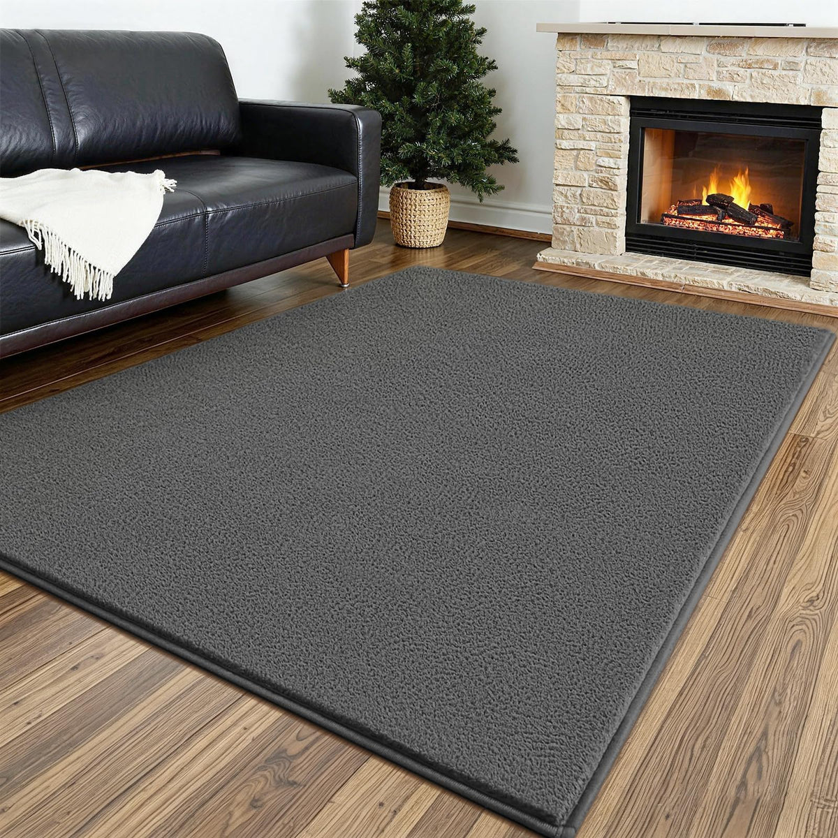 Vasofe Black Hallway Runner Rug, 2x6 Non Slip Runners, Washable Bedroom Rug
