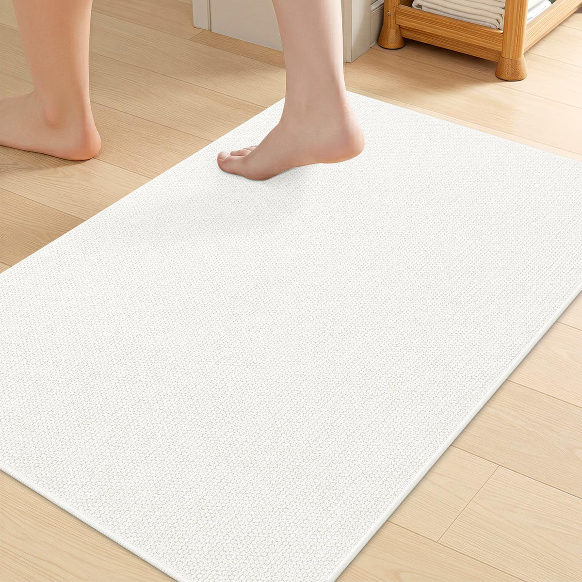 Smiry Ultra Thin Bath Mat 30X20, Non Slip Rubber Washable Bathroom Rugs