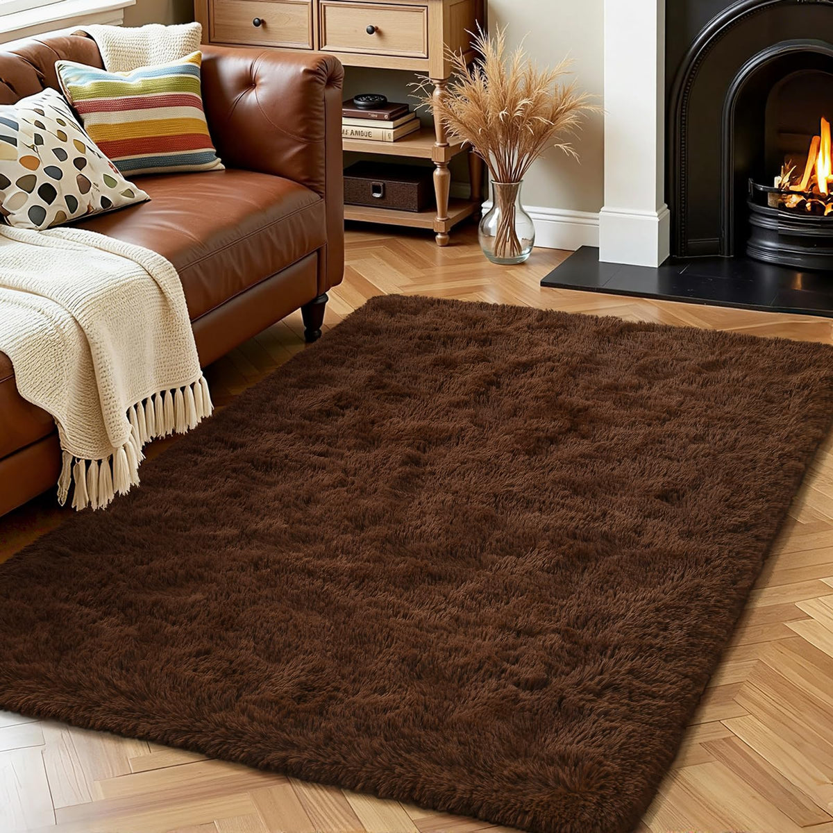 HOMORE Small Rugs for Bedroom 2x3 Feet Beige Rug for Bedside Living Room