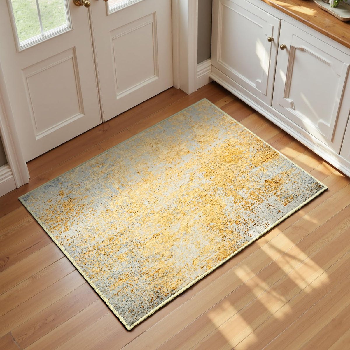 Ompaa 2x6 Rug Runners for Hallways Kitchen Runner Rug Non Slip Washable Grey Long Runner Rugs with Rubber Backing Soft Abstract Carpet Runner for Hallways, Kitchen, Bedroom, Bathroom, Entryway
