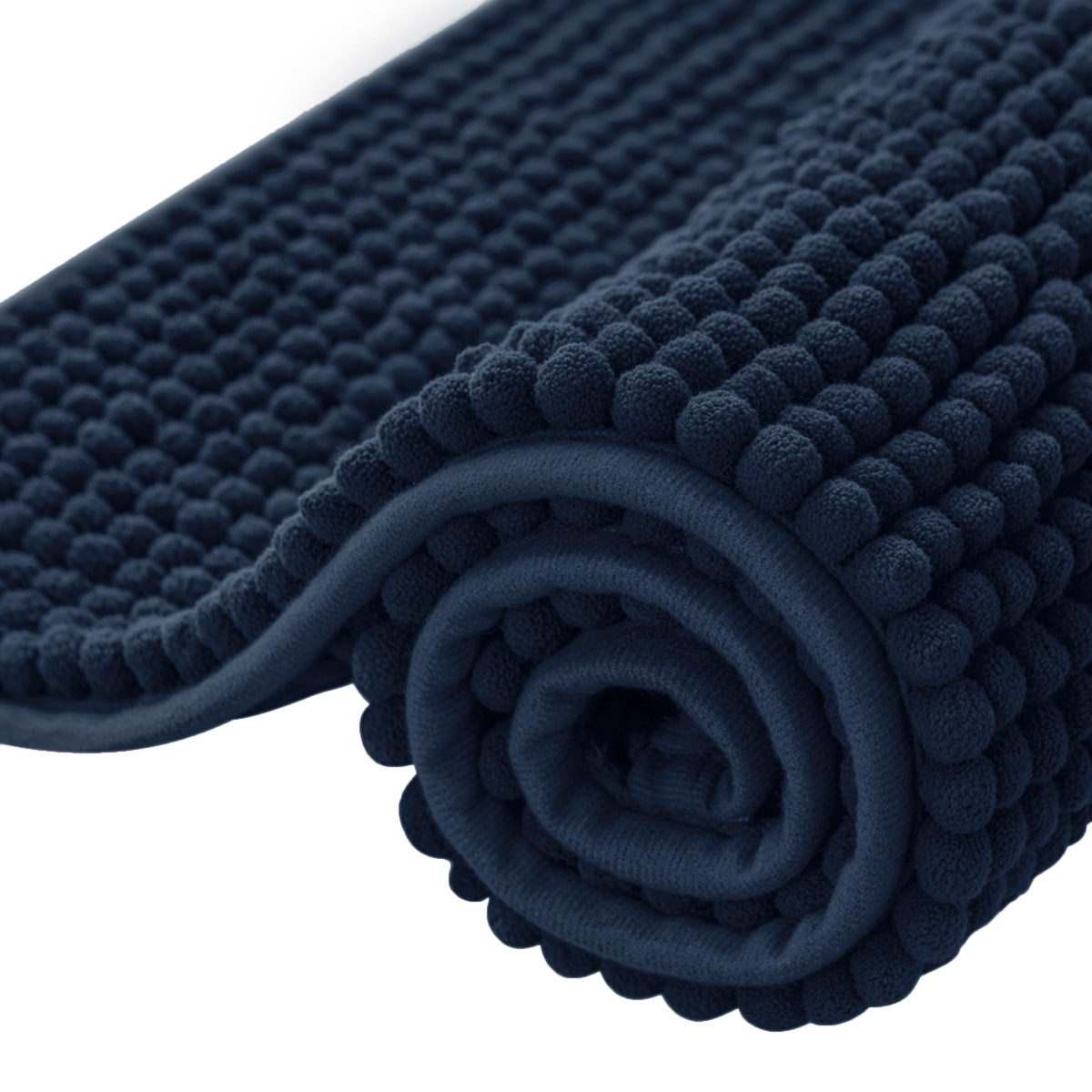 SUBRTEX Bathroom Rugs Chenille Bath Rug Soft Short Plush Bath Mat Soft Shower Mat Water Absorbent Shower Mat Quick Dry Machine Washable(White,18" x 24")