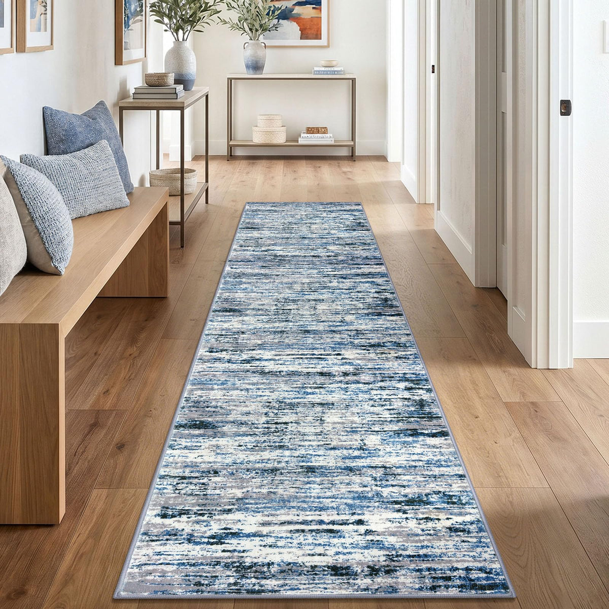 Lansny Abstract 2x3 Area Rug Small Washable Entryway Rug Non Slip Door Mat