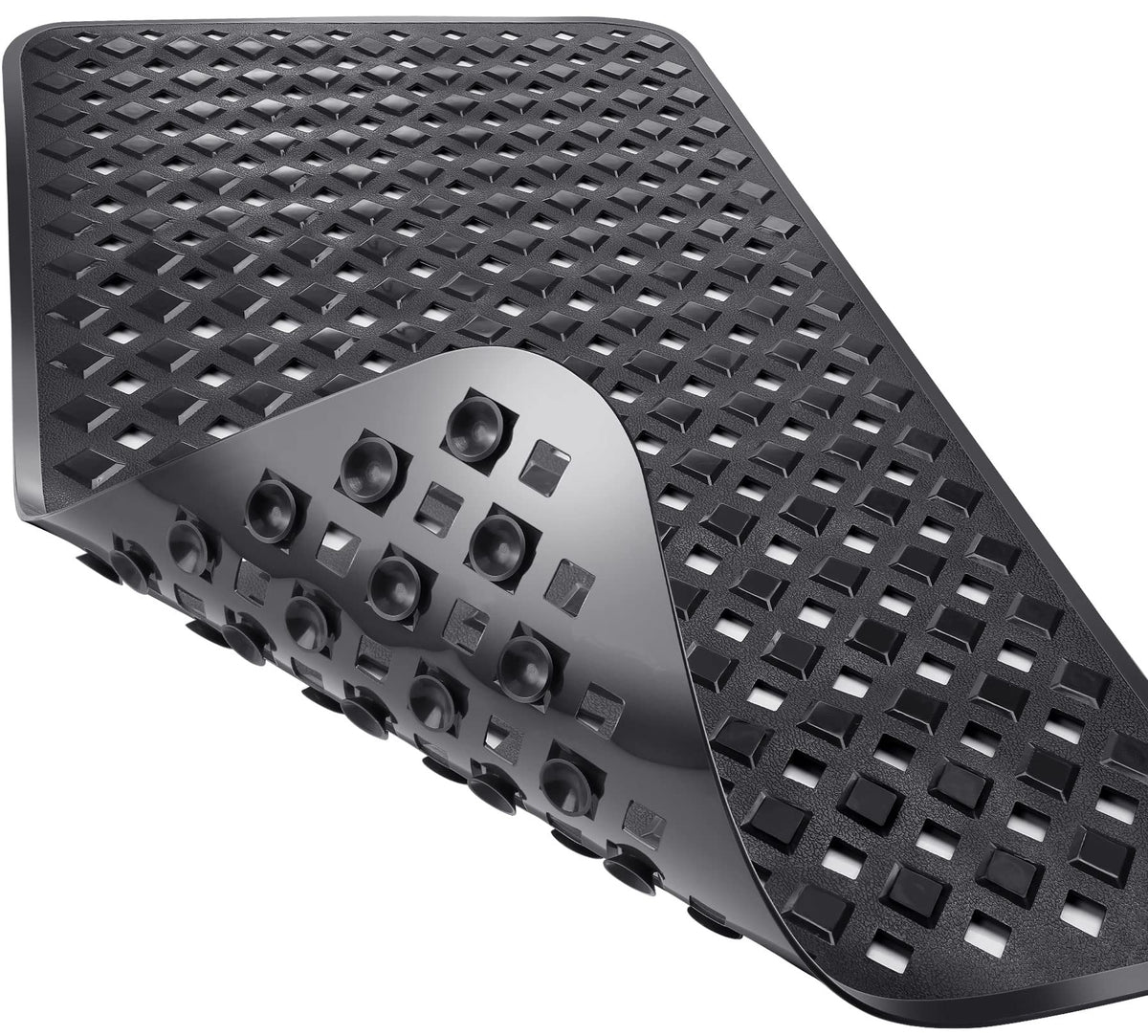 Yimobra Bathtub Mat Non Slip, 35"X16" Shower Mat with Strong Suction Cups & Drain Holes, Long Anti Slip Bath Tub Mat for Inside Shower, Machine Washable Fast Drying, Bathroom Essentials, Clear Blue