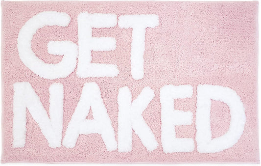 New Mungo Get Naked Bath Mat Pink - Blush Bathroom Rugs - Bath Mat - 31" x 20"