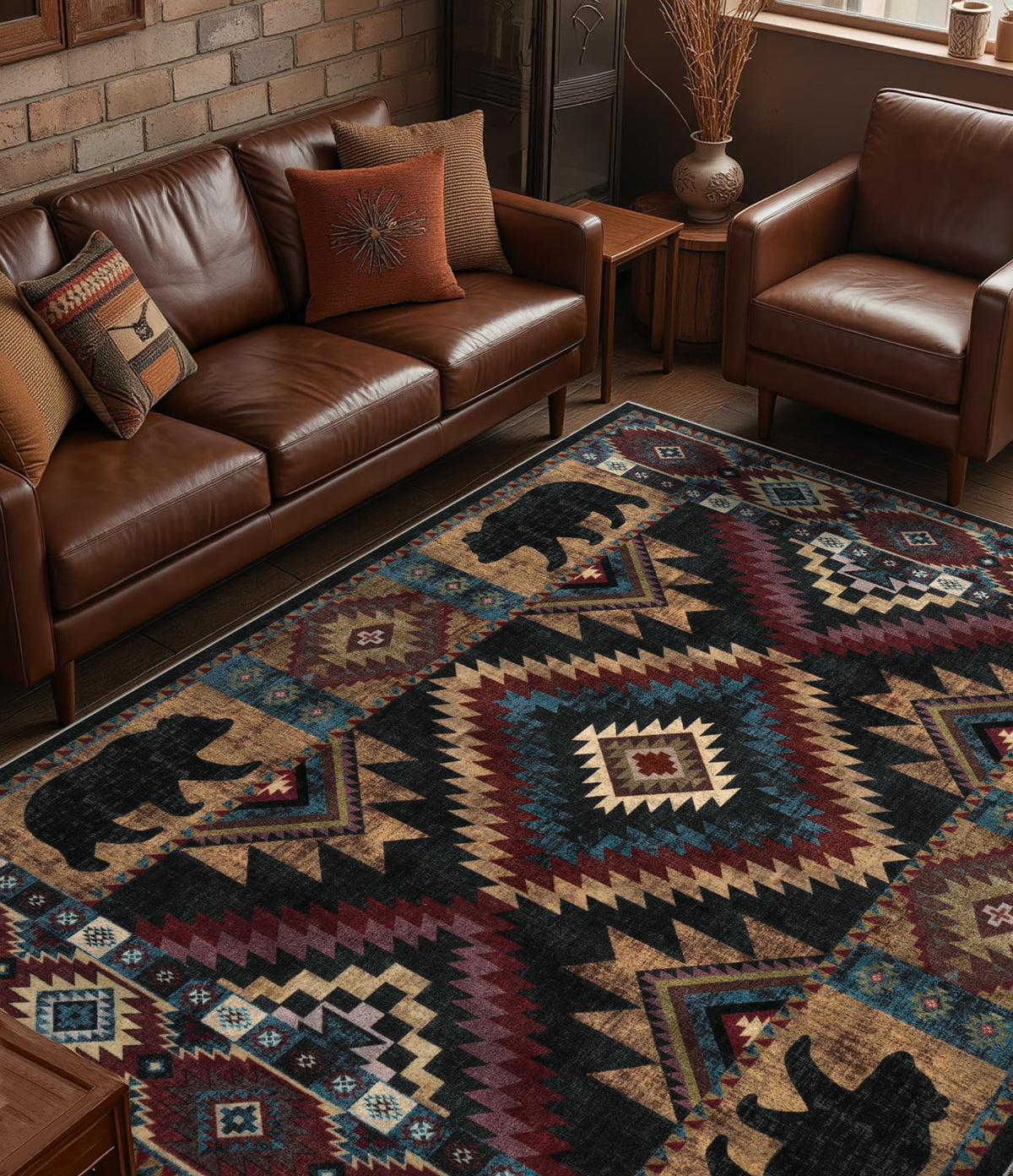 YIHOUSE Washable Rustic Cabin Runner Rug 2x6 Hallway