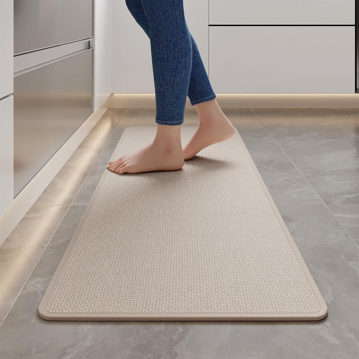 YDKGL Kitchen Rugs Kitchen Mats for Floor Non Slip Washable Brown 17"x30"