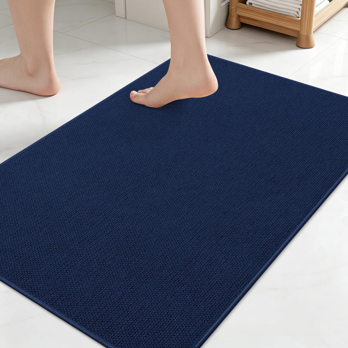 Smiry Ultra Thin Bath Mat 30X20, Non Slip Rubber Washable Bathroom Rugs