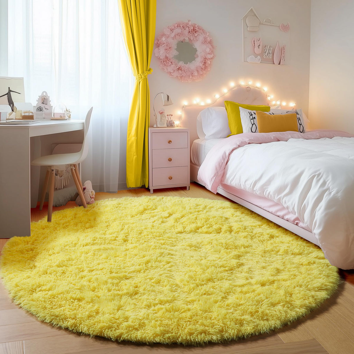 White Runner Rugs for Bedroom Living Room, Fluffy 2x6 Bedside Soft Area Rug