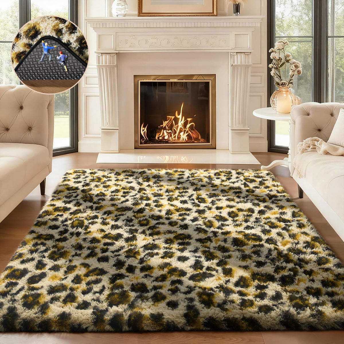 Ophanie Small Rug Upgrade Non Slip Throw Bedside Area Rugs, Fluffy Soft Grey Mini Bedroom Carpet, Affordable Door Entryway Indoor Inside Front Entrance Dog 2x3 Mat, Home Decor Aesthetic, Nursery