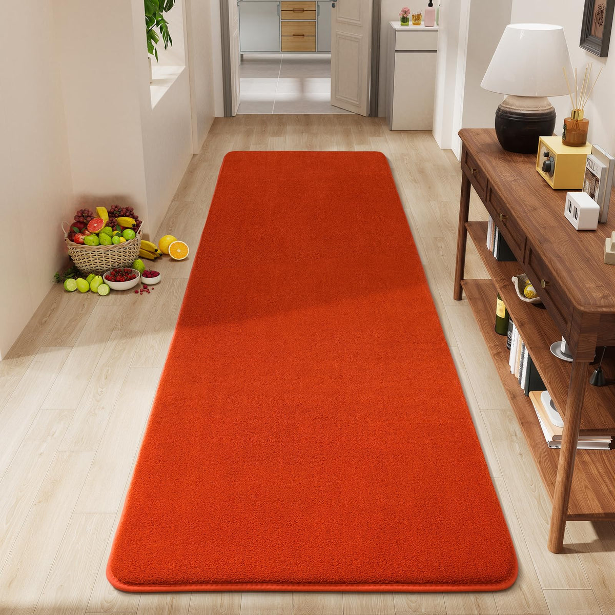 Amearea Modern Soft Hallway Runner Rug, 2x6 Feet Black Washable Runner Rugs