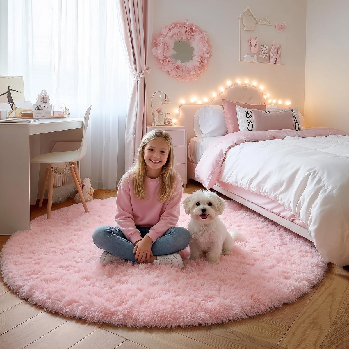 White Runner Rugs for Bedroom Living Room, Fluffy 2x6 Bedside Soft Area Rug