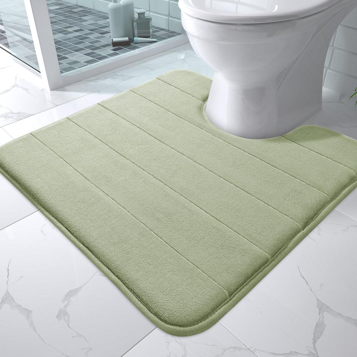 Yimobra Memory Foam Bath Mat, Super Soft & Absorbent Bathroom Rug, Grey