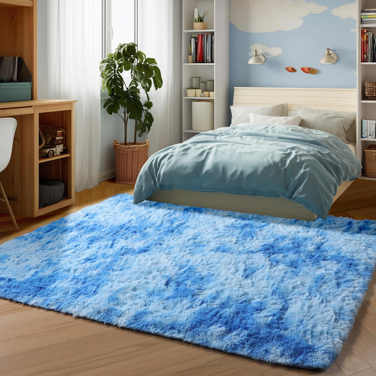 White Runner Rugs for Bedroom Living Room, Fluffy 2x6 Bedside Soft Area Rug