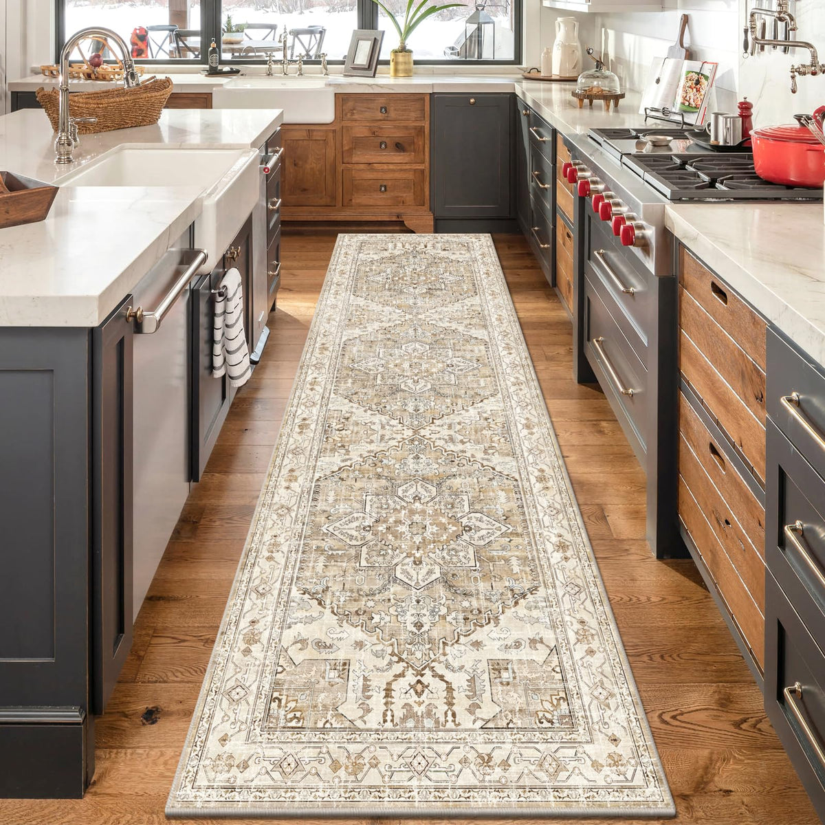 Yamaziot Washable Runner Rug, 2x8 Non-Slip Boho Vintage Hallway Kitchen Rug