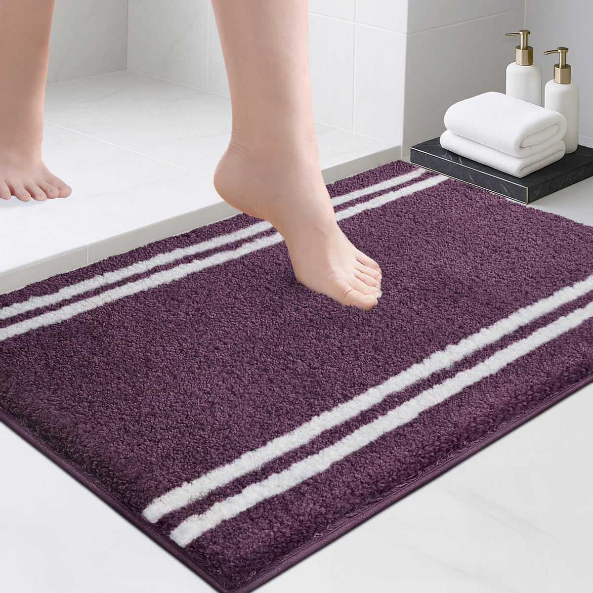 PURRUGS Bathroom Rug, Bath Mat, 20" x 30", Beige