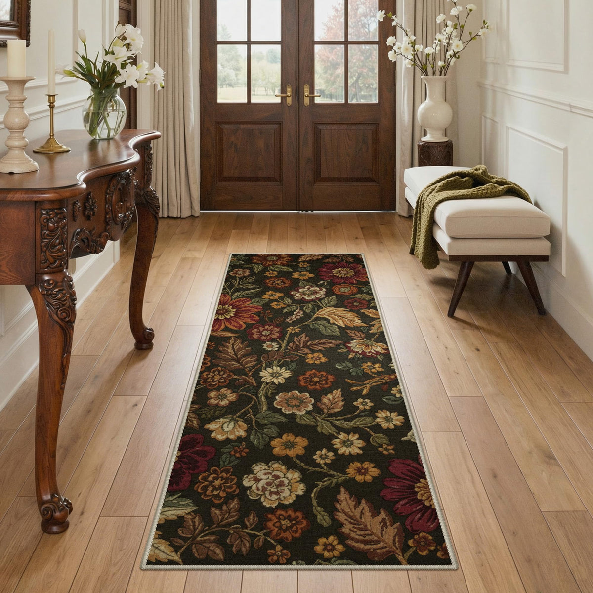 GENIMO 2x5 Washable Runner Rug Non Slip for Hallway, Light Taupe Brown